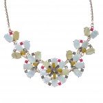 ‘Bungalow Bouquet’ Ivory & Neon Floral Necklace